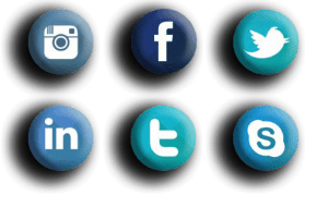 Social Logos in blau